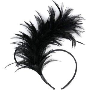 🔥 Babeyond Feather Headband Women Black Fascinator Kentucky Headpiece Cocktail